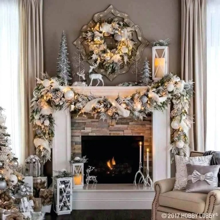 Christmas fireplace mantel decor