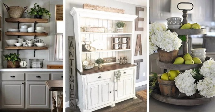 Farmhouse kitchen countertop decor