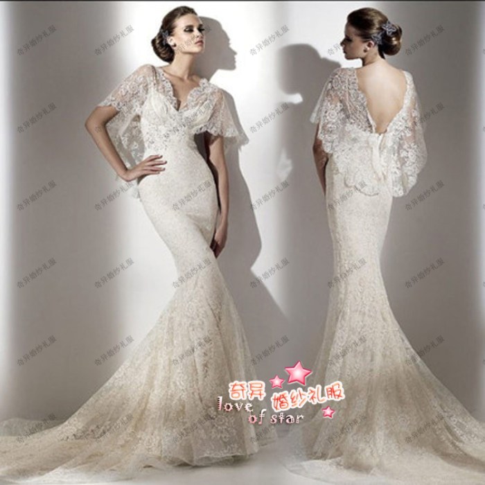 Butterfly lace wedding dress