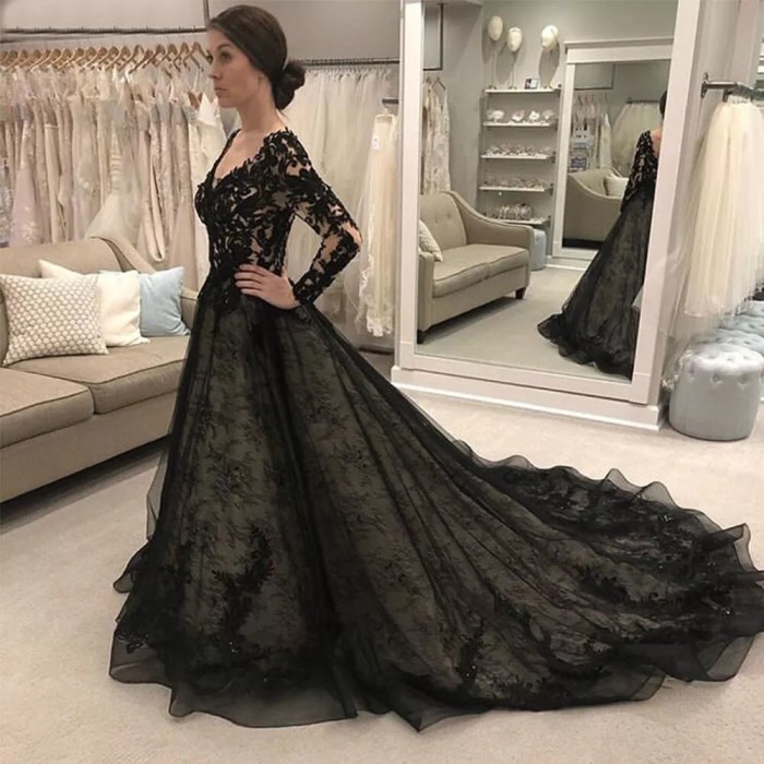 Black fall wedding dress