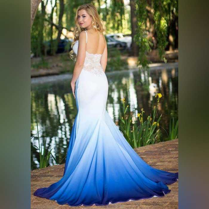 Blue and white dress for wedding