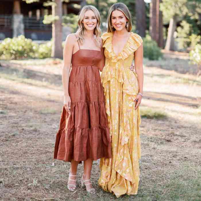 Color block wedding guest dress