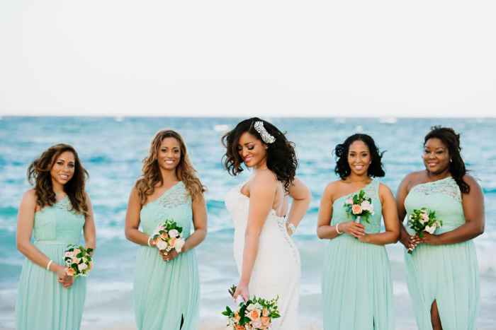 Bridesmaid dresses for wedding on the beach