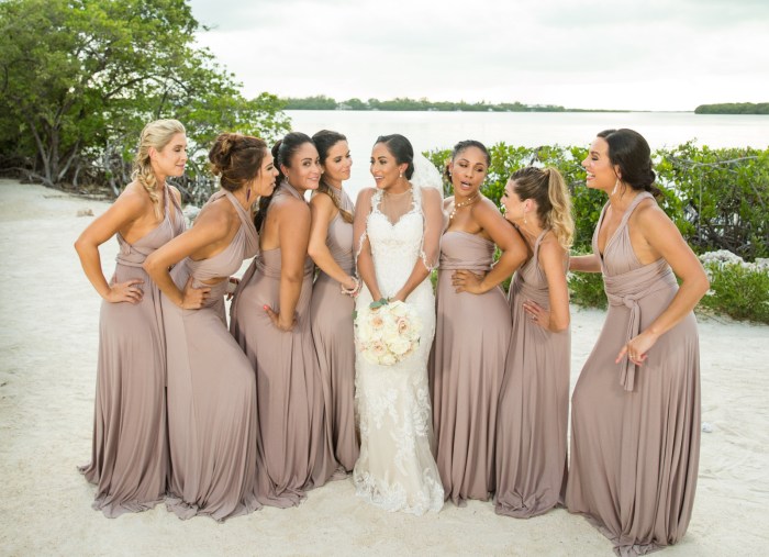 Bridesmaid dresses for wedding on the beach