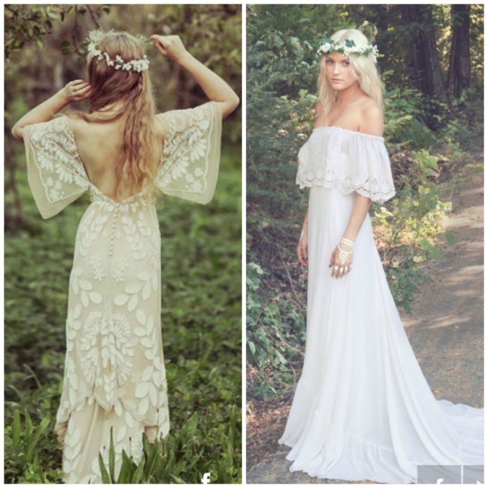 Cream boho wedding dress