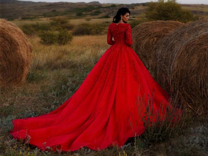 Wine red wedding guest dress