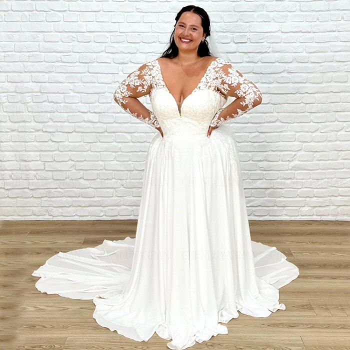 A line wedding dress chiffon