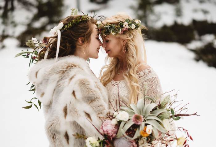 Winter wedding dress and coat